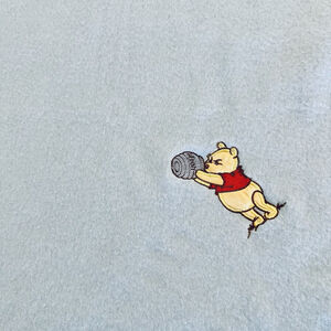 Disney Winnie The Pooh Blue Baby Blanket 30” x 40” Lovey Honeypot EUC Soft Clean